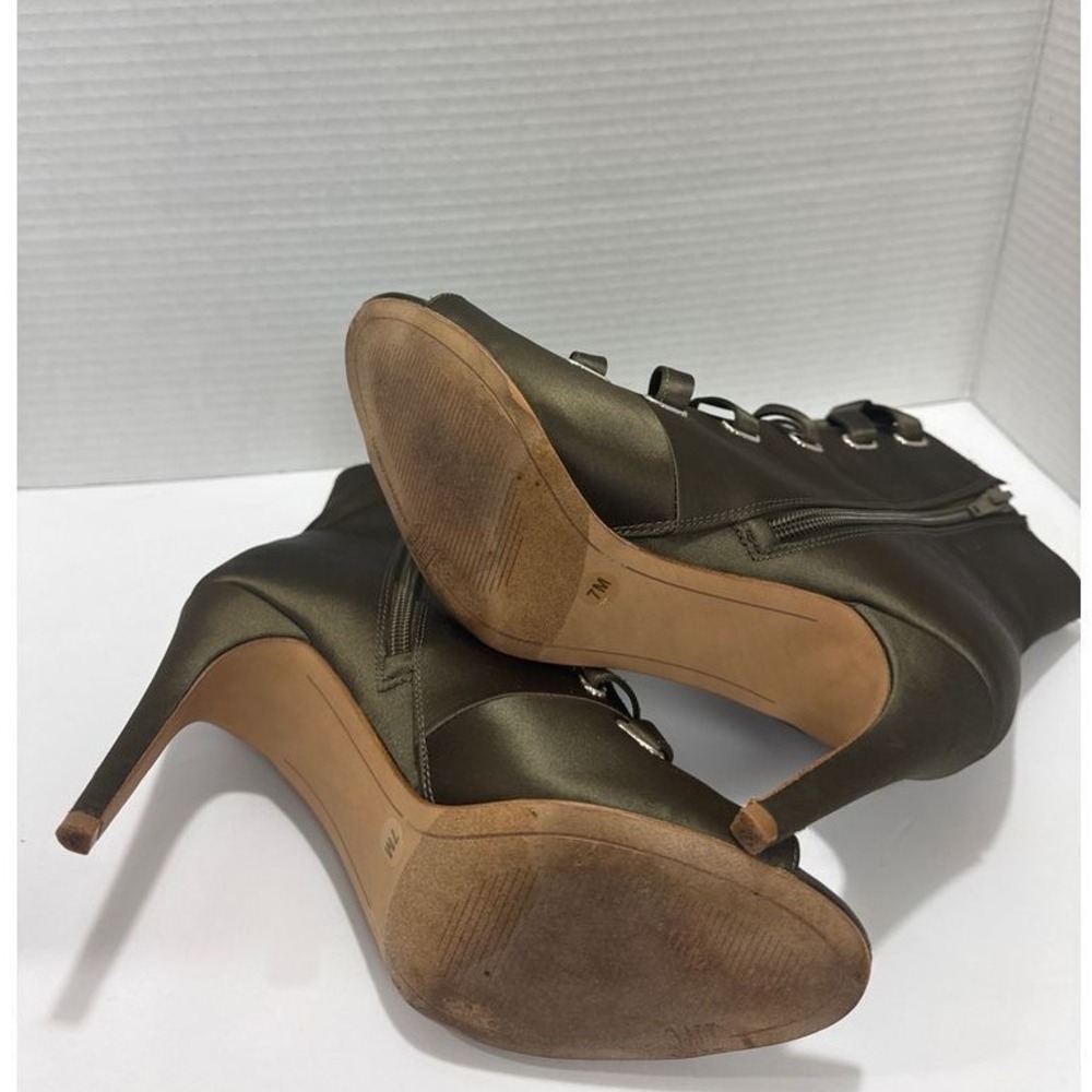 INC Lace-Up Ankle Boots Satin Peep Toe Stiletto Heel 7M Feminine Whimsigoth Y2K‎ - Picture 5 of 8